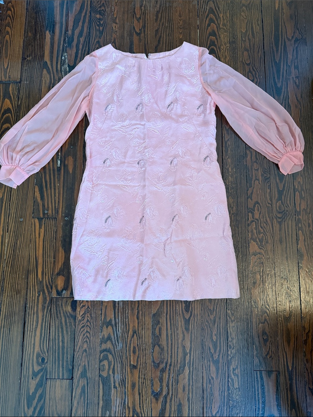 Vintage Pink Embroidered Midi Dress